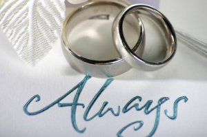 Wedding quotes - 2 rings over "Always"